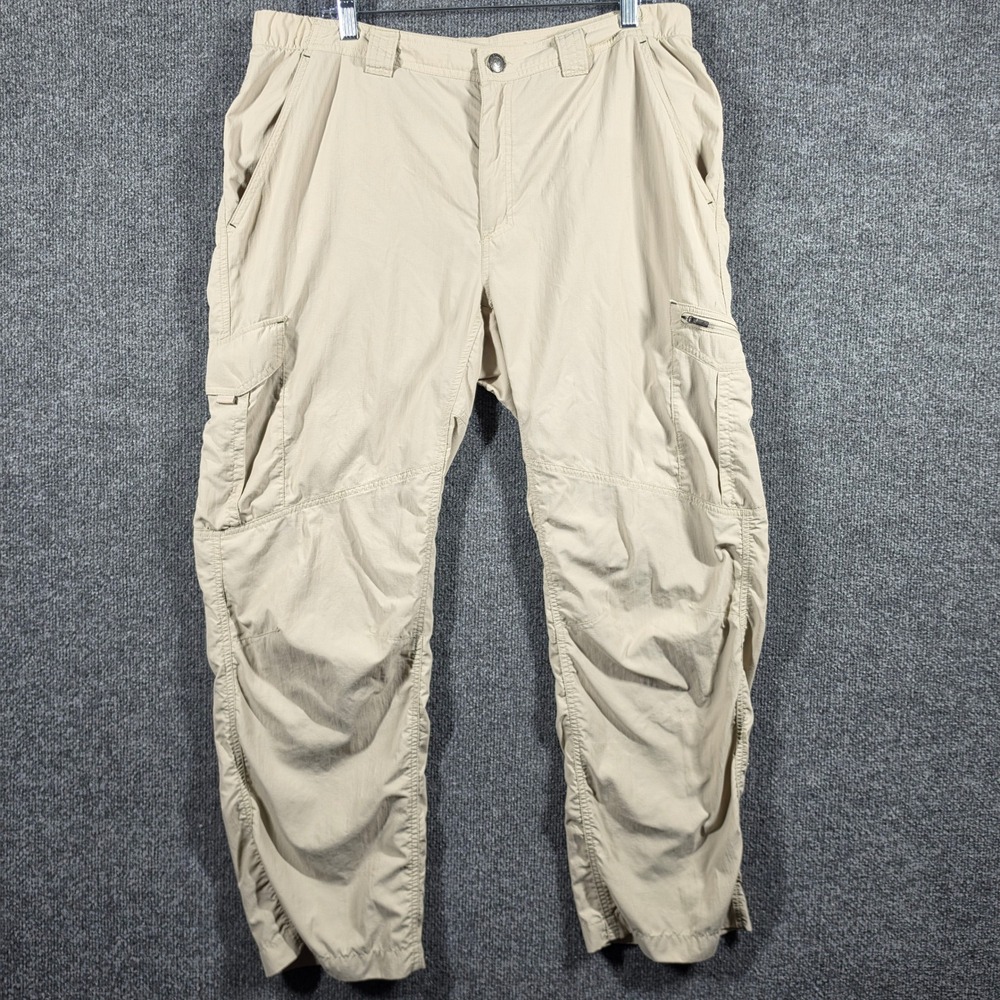 Columbia Cargo Pants Mens 36x30 Tan Omni-Shade Ripstop Hiking Outdoor Utility